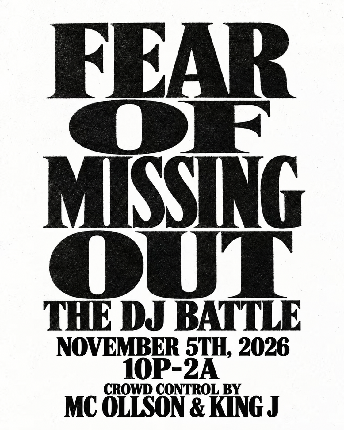 Fear of Missing Out DJ Battle — November 5, 2026, 10 PM to 2 AM